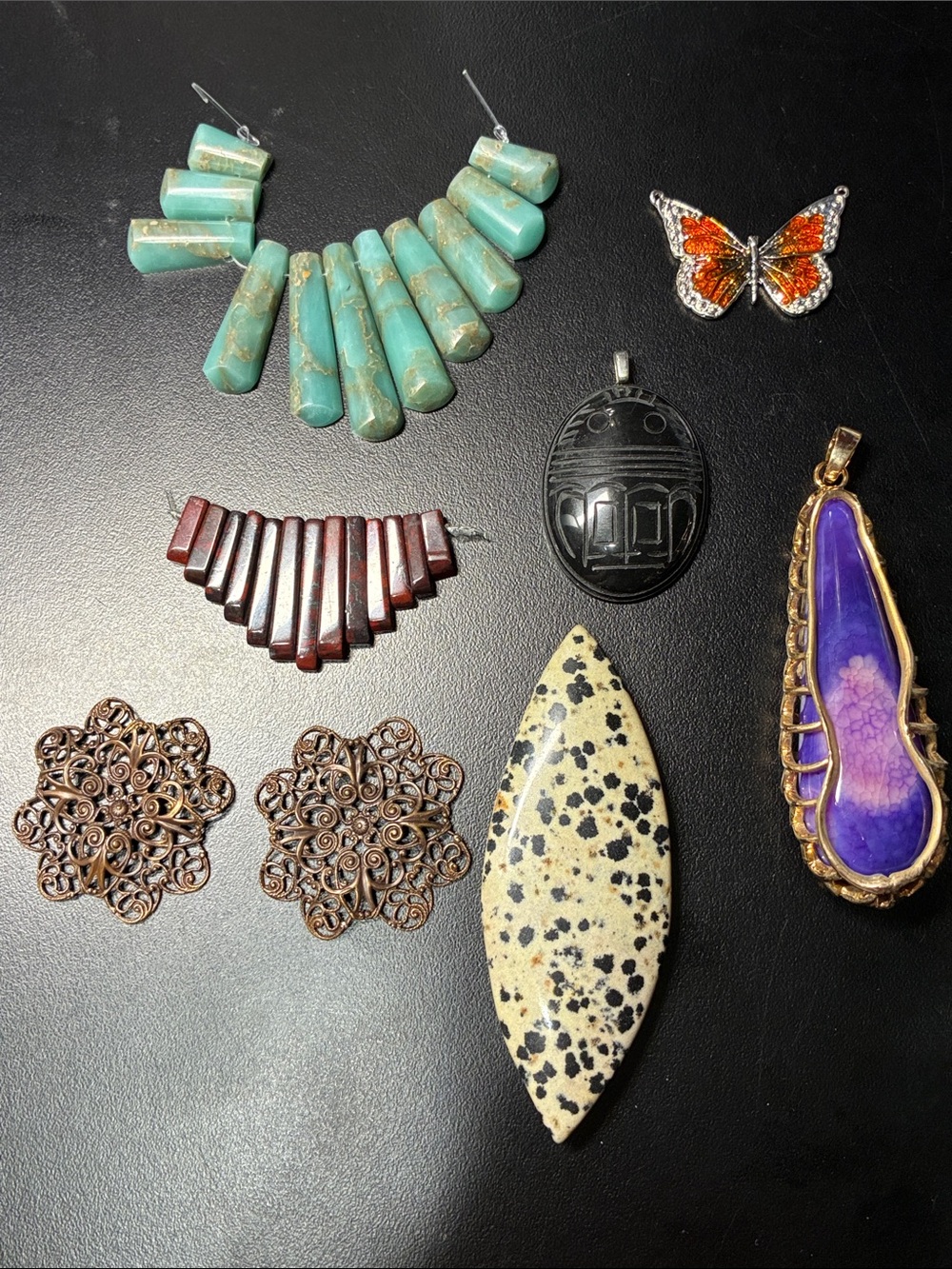 Lot of Natural gemstone pendants for jewelry making